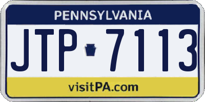 PA license plate JTP7113