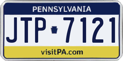 PA license plate JTP7121
