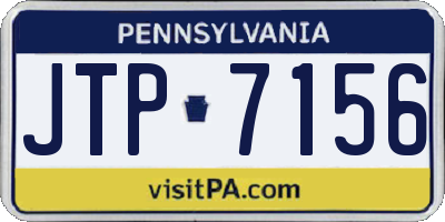 PA license plate JTP7156