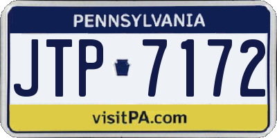 PA license plate JTP7172