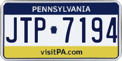 PA license plate JTP7194