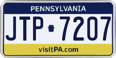 PA license plate JTP7207