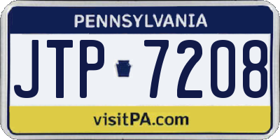 PA license plate JTP7208