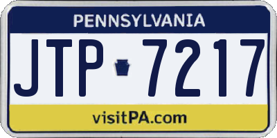 PA license plate JTP7217