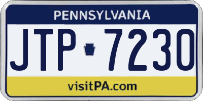 PA license plate JTP7230