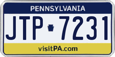 PA license plate JTP7231
