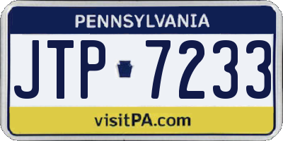 PA license plate JTP7233