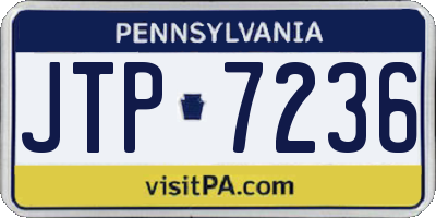 PA license plate JTP7236