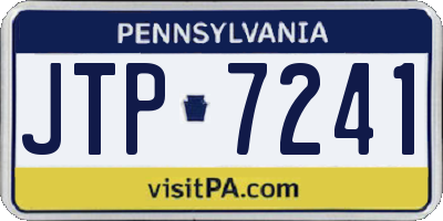 PA license plate JTP7241