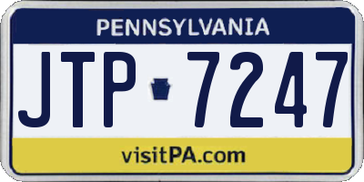 PA license plate JTP7247