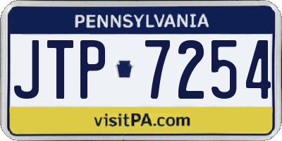PA license plate JTP7254