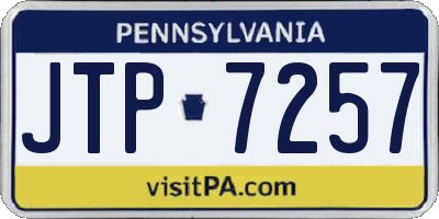 PA license plate JTP7257