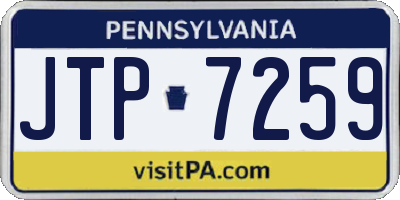 PA license plate JTP7259