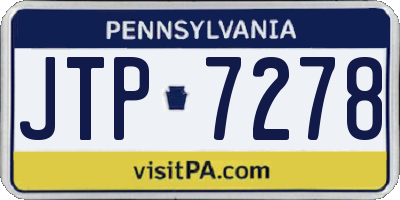PA license plate JTP7278