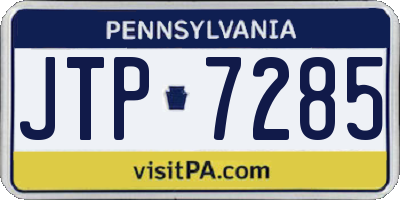 PA license plate JTP7285