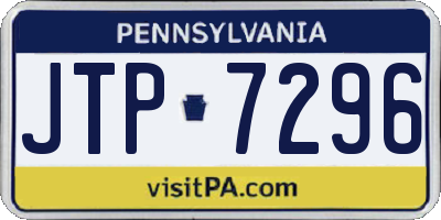 PA license plate JTP7296