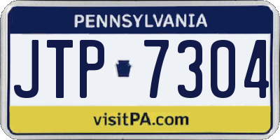 PA license plate JTP7304