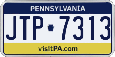 PA license plate JTP7313