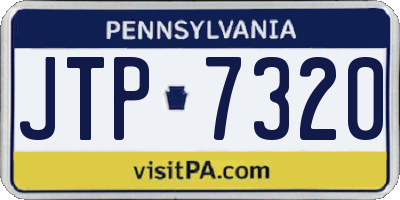 PA license plate JTP7320
