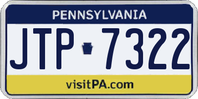 PA license plate JTP7322