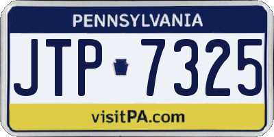 PA license plate JTP7325