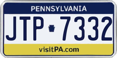 PA license plate JTP7332