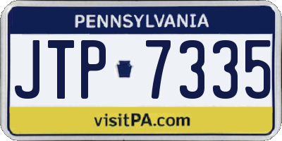 PA license plate JTP7335