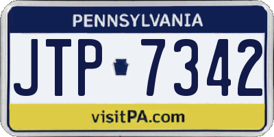 PA license plate JTP7342
