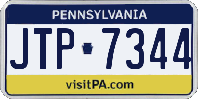 PA license plate JTP7344