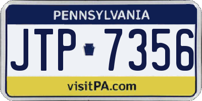 PA license plate JTP7356