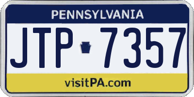 PA license plate JTP7357