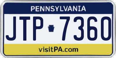 PA license plate JTP7360
