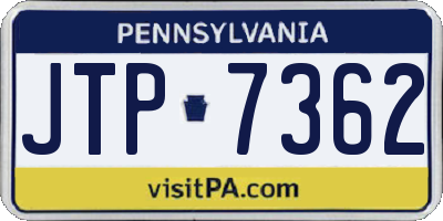PA license plate JTP7362