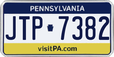PA license plate JTP7382