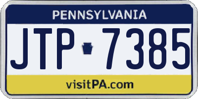 PA license plate JTP7385