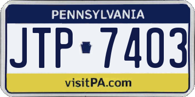 PA license plate JTP7403