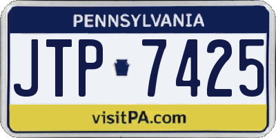 PA license plate JTP7425