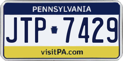 PA license plate JTP7429