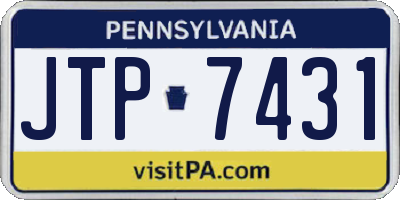 PA license plate JTP7431