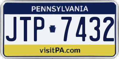PA license plate JTP7432