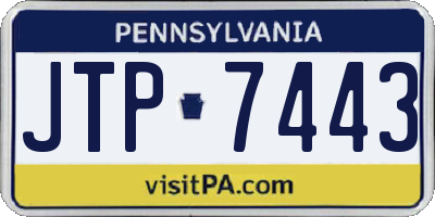 PA license plate JTP7443