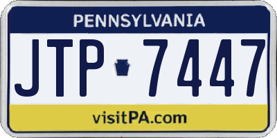 PA license plate JTP7447