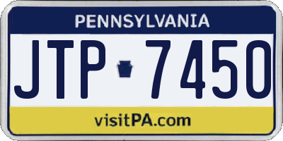 PA license plate JTP7450