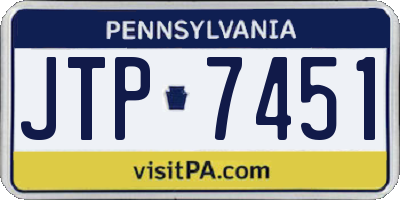 PA license plate JTP7451
