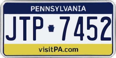 PA license plate JTP7452
