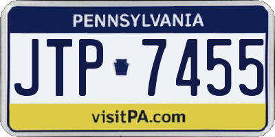 PA license plate JTP7455
