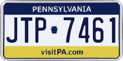 PA license plate JTP7461