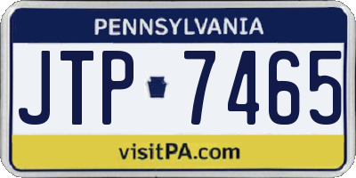PA license plate JTP7465