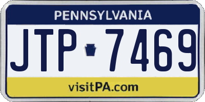 PA license plate JTP7469