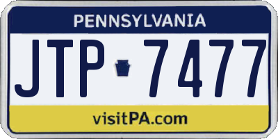 PA license plate JTP7477